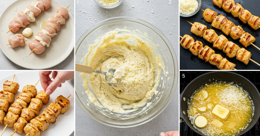 Juicy Garlic Parmesan Chicken Skewers 1024x538